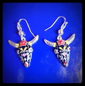 Southwest cow skull earrings